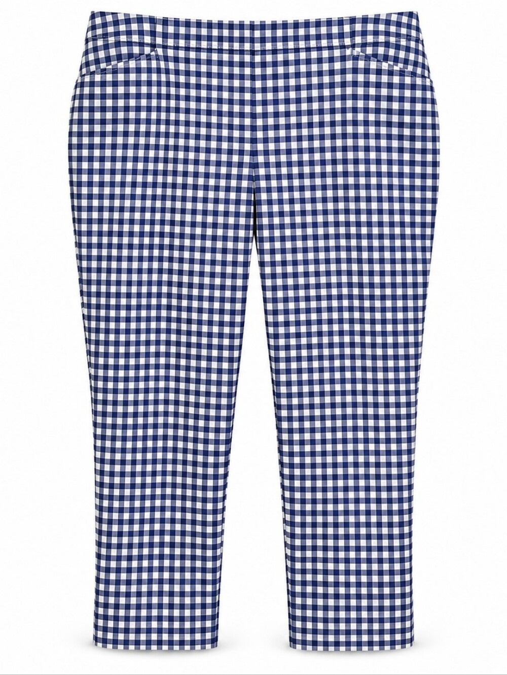 Talbots Perfect Crop 18W Blue White Gingham Pants